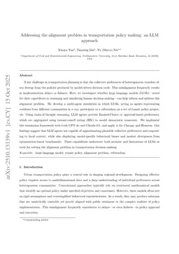 Addressing the alignment problem in transportation policy making: an LLM approach