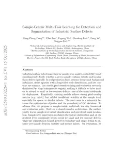 Sample-Centric Multi-Task Learning for Detection and Segmentation of Industrial Surface Defects