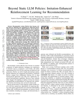 Beyond Static LLM Policies: Imitation-Enhanced Reinforcement Learning for Recommendation