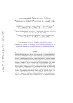 An Analytical Framework to Enhance Autonomous Vehicle Perception for Smart Cities