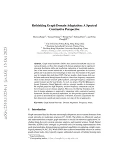 Rethinking Graph Domain Adaptation: A Spectral Contrastive Perspective