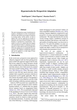 Hypernetworks for Perspectivist Adaptation