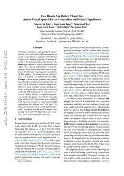 Two Heads Are Better Than One: Audio-Visual Speech Error Correction with Dual Hypotheses