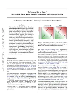 To Steer or Not to Steer? Mechanistic Error Reduction with Abstention for Language Models
