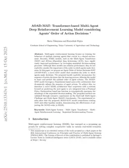 AOAD-MAT: Transformer-based multi-agent deep reinforcement learning model considering agents' order of action decisions
