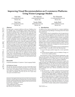 Improving Visual Recommendation on E-commerce Platforms Using Vision-Language Models