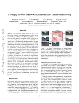 Leveraging 2D Priors and SDF Guidance for Dynamic Urban Scene Rendering