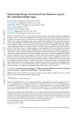Optimizing Storage Overhead of User Behavior Log for ML-embedded Mobile Apps