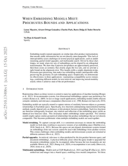 When Embedding Models Meet: Procrustes Bounds and Applications