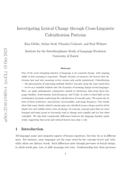 Investigating Lexical Change through Cross-Linguistic Colexification Patterns