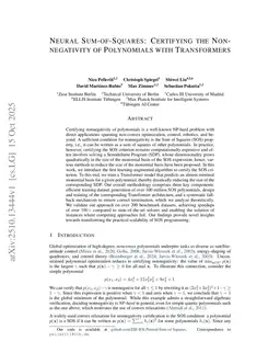 Neural Sum-of-Squares: Certifying the Nonnegativity of Polynomials with Transformers