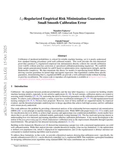 $L_2$-Regularized Empirical Risk Minimization Guarantees Small Smooth Calibration Error