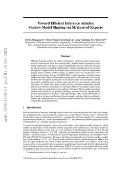 Toward Efficient Inference Attacks: Shadow Model Sharing via Mixture-of-Experts