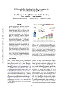 K-Merge: Online Continual Merging of Adapters for On-device Large Language Models