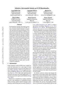 Selective Adversarial Attacks on LLM Benchmarks