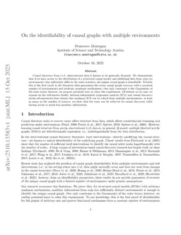 On the identifiability of causal graphs with multiple environments