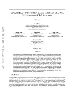 EEGChaT: A Transformer-Based Modular Channel Selector for SEEG Analysis