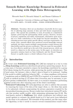 Towards Robust Knowledge Removal in Federated Learning with High Data Heterogeneity