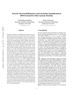 Towards Adversarial Robustness and Uncertainty Quantification in DINOv2-based Few-Shot Anomaly Detection
