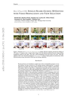 EditCast3D: Single-Frame-Guided 3D Editing with Video Propagation and View Selection