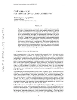 On Pretraining for Project-Level Code Completion