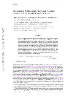 Simplicial Embeddings Improve Sample Efficiency in Actor-Critic Agents