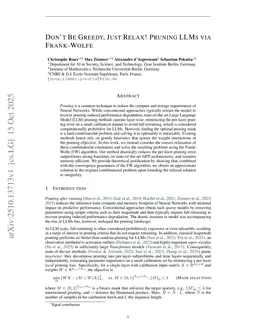 Don't Be Greedy, Just Relax! Pruning LLMs via Frank-Wolfe