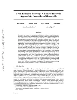 From Refusal to Recovery: A Control-Theoretic Approach to Generative AI Guardrails