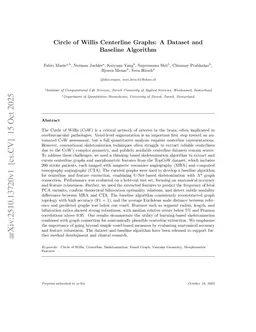 Circle of Willis Centerline Graphs: A Dataset and Baseline Algorithm