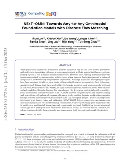 NExT-OMNI: Towards Any-to-Any Omnimodal Foundation Models with Discrete Flow Matching