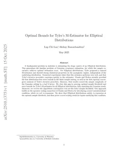 Optimal Bounds for Tyler's M-Estimator for Elliptical Distributions