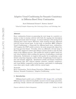 Adaptive Visual Conditioning for Semantic Consistency in Diffusion-Based Story Continuation