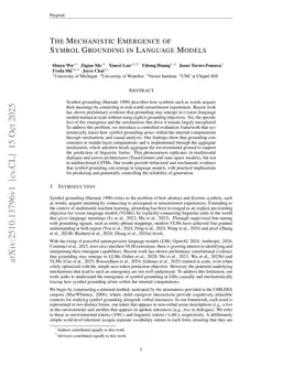 The Mechanistic Emergence of Symbol Grounding in Language Models