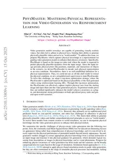 PhysMaster: Mastering Physical Representation for Video Generation via Reinforcement Learning