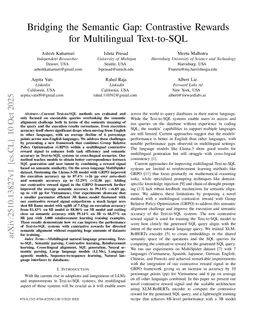 Bridging the Semantic Gap: Contrastive Rewards for Multilingual Text-to-SQL with GRPO