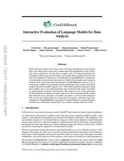ConDABench: Interactive Evaluation of Language Models for Data Analysis