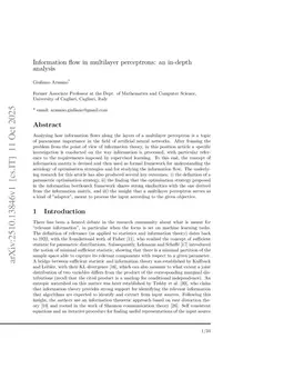 Information flow in multilayer perceptrons: an in-depth analysis