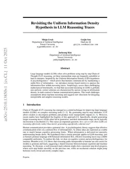 Revisiting the UID Hypothesis in LLM Reasoning Traces