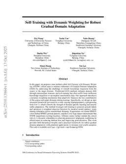 Self-Training with Dynamic Weighting for Robust Gradual Domain Adaptation
