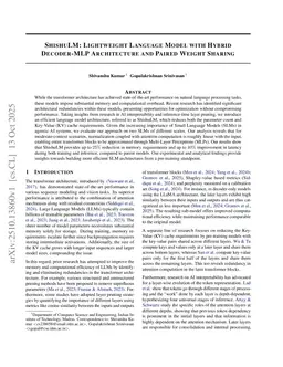 ShishuLM: Lightweight Language Model with Hybrid Decoder-MLP Architecture and Paired Weight Sharing