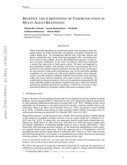 Benefits and Limitations of Communication in Multi-Agent Reasoning