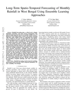 Long-Term Spatio-Temporal Forecasting of Monthly Rainfall in West Bengal Using Ensemble Learning Approaches