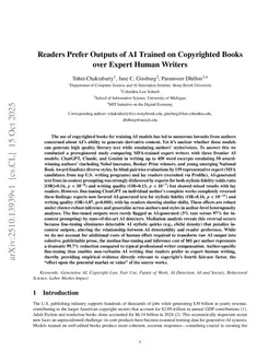 Readers Prefer Outputs of AI Trained on Copyrighted Books over Expert Human Writers