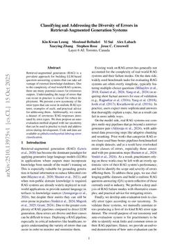 Classifying and Addressing the Diversity of Errors in Retrieval-Augmented Generation Systems