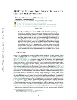 REAP the Experts: Why Pruning Prevails for One-Shot MoE compression