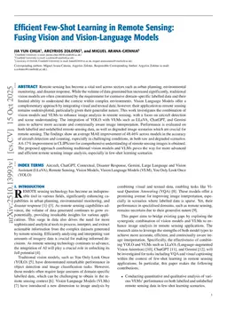 Efficient Few-Shot Learning in Remote Sensing: Fusing Vision and Vision-Language Models