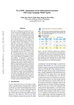 TEXT2DB: Integration-Aware Information Extraction with Large Language Model Agents