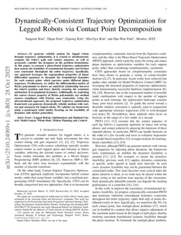 Dynamically-Consistent Trajectory Optimization for Legged Robots via Contact Point Decomposition