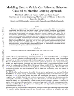 Modeling Electric Vehicle Car-Following Behavior: Classical vs Machine Learning Approach