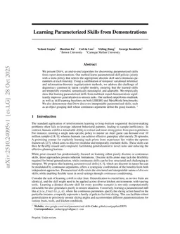 Learning Parameterized Skills from Demonstrations
